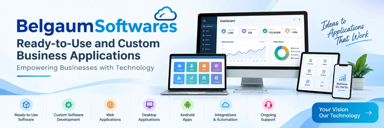 BelgaumSoftwares ready-to-use and custom business applications
